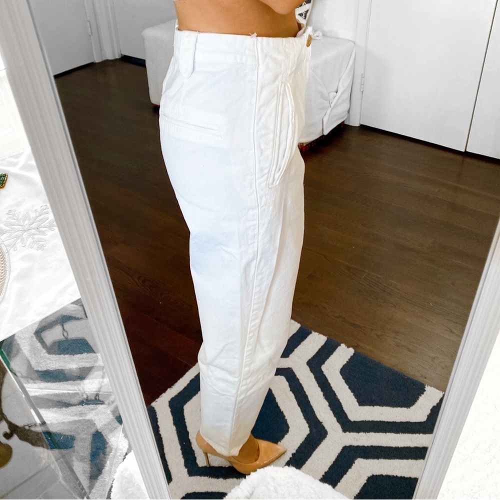 🐚 ZARA WHITE HIGH RISE BAGGY JEANS! - Picture 3 of 12